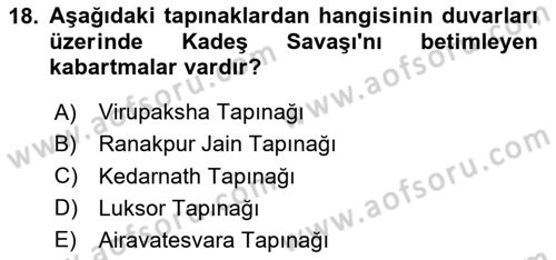 Eski Mezopotamya ve Mısır Tarihi Dersi 2020 - 2021 Yılı Yaz Okulu Sınav Soruları 18. Soru