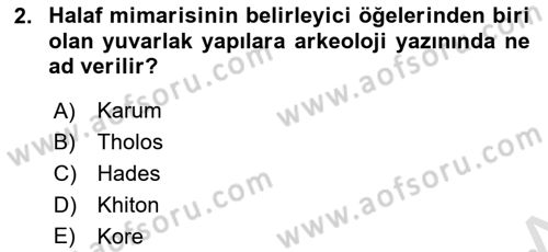 Eski Mezopotamya ve Mısır Tarihi Dersi 2021 - 2022 Yılı (Vize) Ara Sınav Soruları 2. Soru