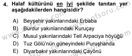 Eski Mezopotamya ve Mısır Tarihi Dersi 2021 - 2022 Yılı (Vize) Ara Sınav Soruları 4. Soru