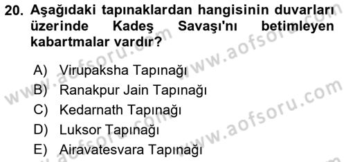 Eski Mezopotamya ve Mısır Tarihi Dersi 2021 - 2022 Yılı Yaz Okulu Sınav Soruları 20. Soru