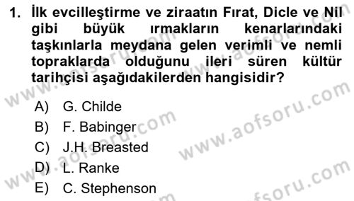 Eski Mezopotamya ve Mısır Tarihi Dersi 2023 - 2024 Yılı (Vize) Ara Sınav Soruları 1. Soru