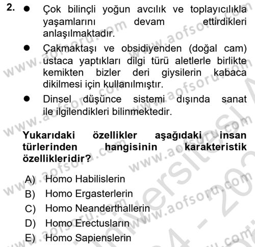 Eski Mezopotamya ve Mısır Tarihi Dersi 2024 - 2025 Yılı (Vize) Ara Sınav Soruları 2. Soru