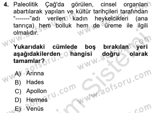 Eski Mezopotamya ve Mısır Tarihi Dersi 2024 - 2025 Yılı (Vize) Ara Sınav Soruları 4. Soru