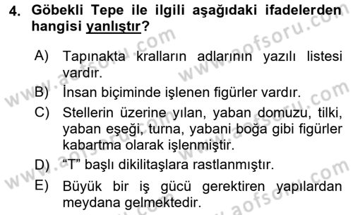 Eski Mezopotamya ve Mısır Tarihi Dersi 2025 - 2026 Yılı (Vize) Ara Sınav Soruları 4. Soru