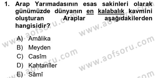 İslam Tarihi ve Medeniyeti 1 Dersi Ara Sınavı Deneme Sınav Soruları 1. Soru