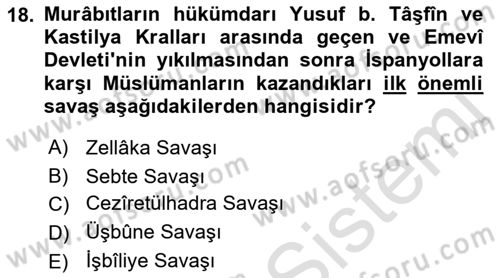 İslam Tarihi ve Medeniyeti 1 Dersi 2019 - 2020 Yılı (Final) Dönem Sonu Sınav Soruları 18. Soru