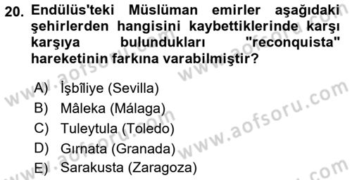 İslam Tarihi ve Medeniyeti 1 Dersi 2021 - 2022 Yılı Yaz Okulu Sınav Soruları 20. Soru