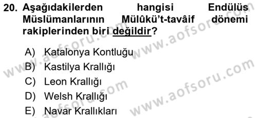 İslam Tarihi ve Medeniyeti 1 Dersi 2022 - 2023 Yılı (Final) Dönem Sonu Sınav Soruları 20. Soru