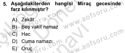 İslam Tarihi ve Medeniyeti 1 Dersi 2022 - 2023 Yılı (Final) Dönem Sonu Sınav Soruları 5. Soru