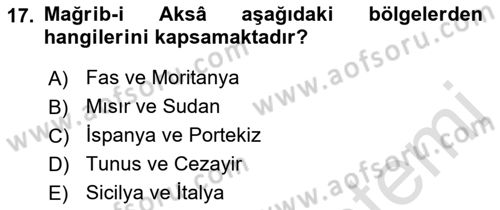 İslam Tarihi ve Medeniyeti 1 Dersi 2022 - 2023 Yılı Yaz Okulu Sınav Soruları 17. Soru