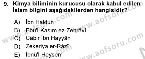 İslam Tarihi ve Medeniyeti 2 Dersi 2016 - 2017 Yılı (Vize) Ara Sınav Soruları 9. Soru