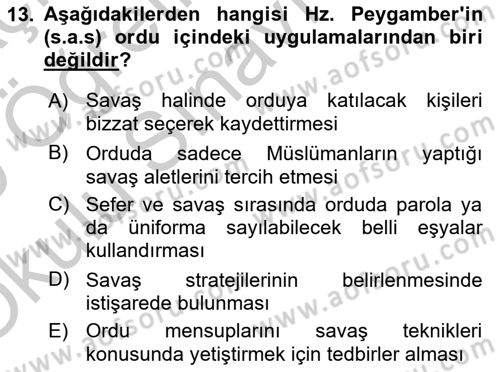 İslam Tarihi ve Medeniyeti 2 Dersi 2018 - 2019 Yılı Yaz Okulu Sınav Soruları 13. Soru
