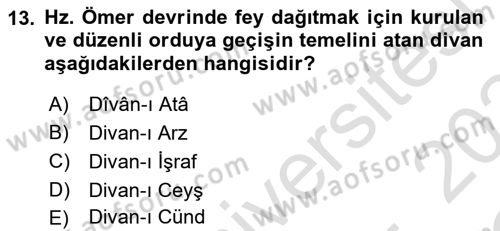 İslam Tarihi ve Medeniyeti 2 Dersi 2023 - 2024 Yılı Yaz Okulu Sınav Soruları 13. Soru
