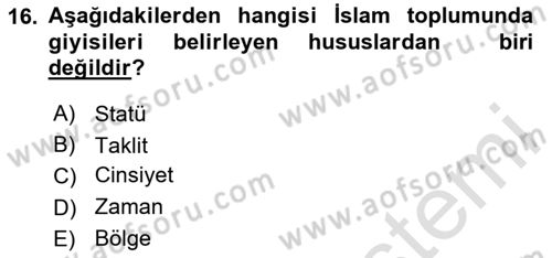 İslam Tarihi ve Medeniyeti 2 Dersi 2023 - 2024 Yılı Yaz Okulu Sınav Soruları 16. Soru