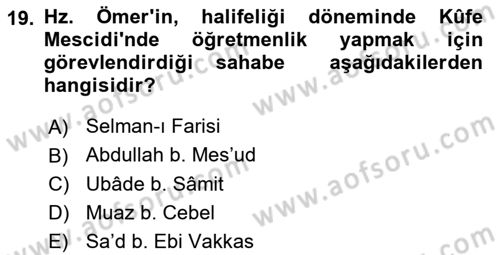 İslam Tarihi ve Medeniyeti 2 Dersi 2023 - 2024 Yılı Yaz Okulu Sınav Soruları 19. Soru