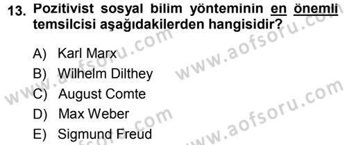 Tarih Metodu Dersi 2013 - 2014 Yılı (Vize) Ara Sınav Soruları 13. Soru