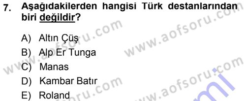 Tarih Metodu Dersi 2013 - 2014 Yılı (Vize) Ara Sınav Soruları 7. Soru