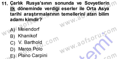 Tarih Metodu Dersi 2013 - 2014 Yılı (Final) Dönem Sonu Sınav Soruları 11. Soru