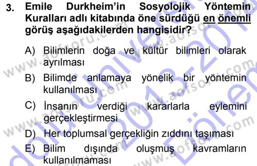 Tarih Metodu Dersi 2013 - 2014 Yılı (Final) Dönem Sonu Sınav Soruları 3. Soru