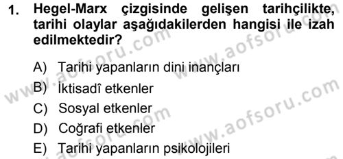 Tarih Metodu Dersi Ara Sınavı Deneme Sınav Soruları 1. Soru