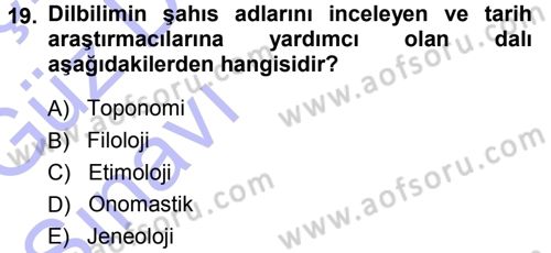 Tarih Metodu Dersi Ara Sınavı Deneme Sınav Soruları 19. Soru
