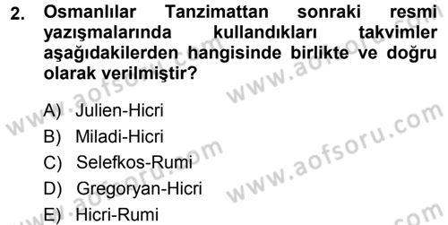 Tarih Metodu Dersi Ara Sınavı Deneme Sınav Soruları 2. Soru