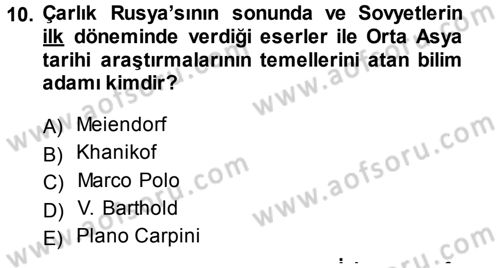 Tarih Metodu Dersi 2014 - 2015 Yılı (Final) Dönem Sonu Sınav Soruları 10. Soru