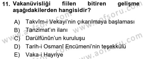 Tarih Metodu Dersi 2015 - 2016 Yılı (Final) Dönem Sonu Sınav Soruları 11. Soru