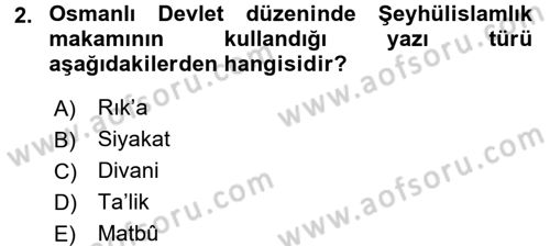 Tarih Metodu Dersi 2015 - 2016 Yılı (Final) Dönem Sonu Sınav Soruları 2. Soru