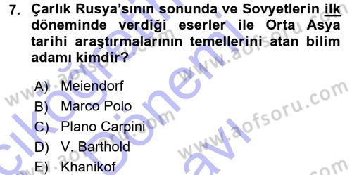 Tarih Metodu Dersi 2015 - 2016 Yılı (Final) Dönem Sonu Sınav Soruları 7. Soru