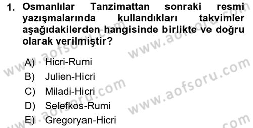 Tarih Metodu Dersi Ara Sınavı Deneme Sınav Soruları 1. Soru