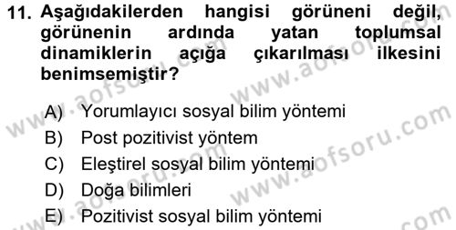 Tarih Metodu Dersi 2016 - 2017 Yılı (Vize) Ara Sınav Soruları 11. Soru