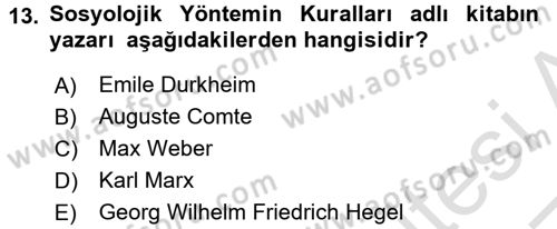 Tarih Metodu Dersi Ara Sınavı Deneme Sınav Soruları 13. Soru