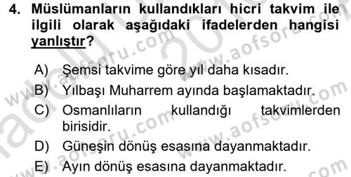 Tarih Metodu Dersi Ara Sınavı Deneme Sınav Soruları 4. Soru