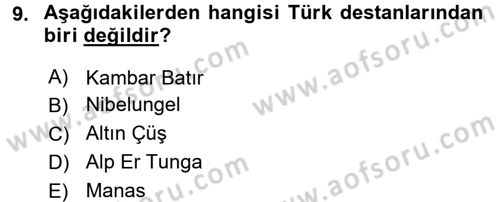 Tarih Metodu Dersi Ara Sınavı Deneme Sınav Soruları 9. Soru