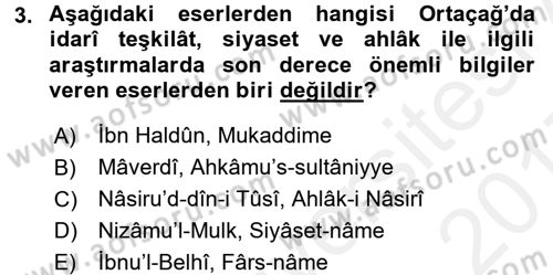 Tarih Metodu Dersi 2016 - 2017 Yılı (Final) Dönem Sonu Sınav Soruları 3. Soru