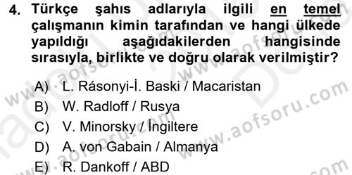 Tarih Metodu Dersi 2016 - 2017 Yılı (Final) Dönem Sonu Sınav Soruları 4. Soru