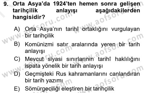 Tarih Metodu Dersi 2016 - 2017 Yılı (Final) Dönem Sonu Sınav Soruları 9. Soru
