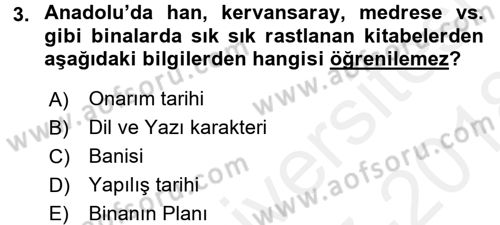Tarih Metodu Dersi 2017 - 2018 Yılı (Final) Dönem Sonu Sınav Soruları 3. Soru