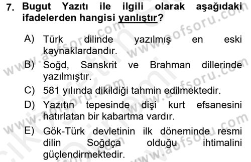 Tarih Metodu Dersi 2017 - 2018 Yılı (Final) Dönem Sonu Sınav Soruları 7. Soru