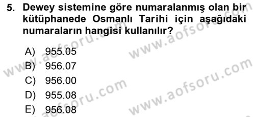 Tarih Metodu Dersi 2018 - 2019 Yılı (Vize) Ara Sınav Soruları 5. Soru