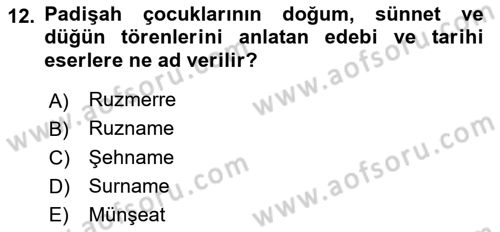 Tarih Metodu Dersi 2018 - 2019 Yılı (Final) Dönem Sonu Sınav Soruları 12. Soru