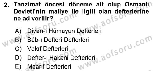 Tarih Metodu Dersi 2018 - 2019 Yılı (Final) Dönem Sonu Sınav Soruları 2. Soru
