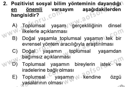 Tarih Metodu Dersi 2018 - 2019 Yılı Yaz Okulu Sınav Soruları 2. Soru