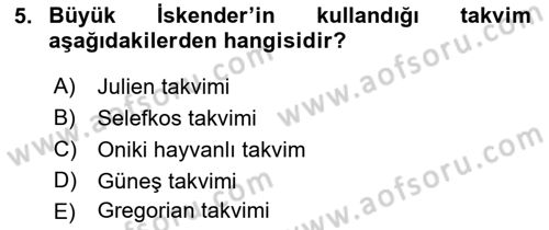 Tarih Metodu Dersi 2018 - 2019 Yılı Yaz Okulu Sınav Soruları 5. Soru