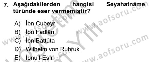 Tarih Metodu Dersi 2018 - 2019 Yılı Yaz Okulu Sınav Soruları 7. Soru