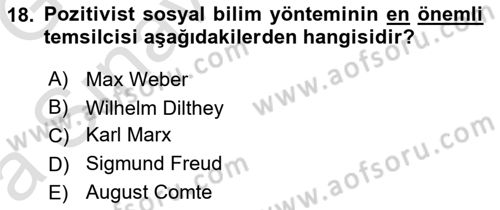 Tarih Metodu Dersi 2019 - 2020 Yılı (Vize) Ara Sınav Soruları 18. Soru