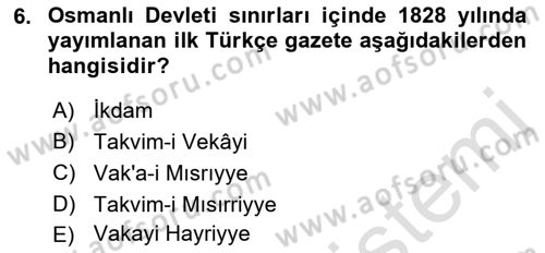Tarih Metodu Dersi 2019 - 2020 Yılı (Vize) Ara Sınav Soruları 6. Soru