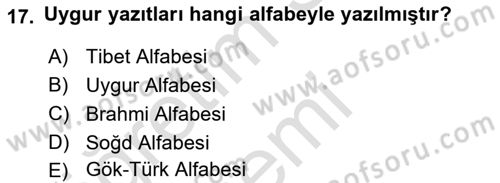 Tarih Metodu Dersi 2019 - 2020 Yılı (Final) Dönem Sonu Sınav Soruları 17. Soru