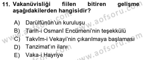 Tarih Metodu Dersi 2020 - 2021 Yılı Yaz Okulu Sınav Soruları 11. Soru